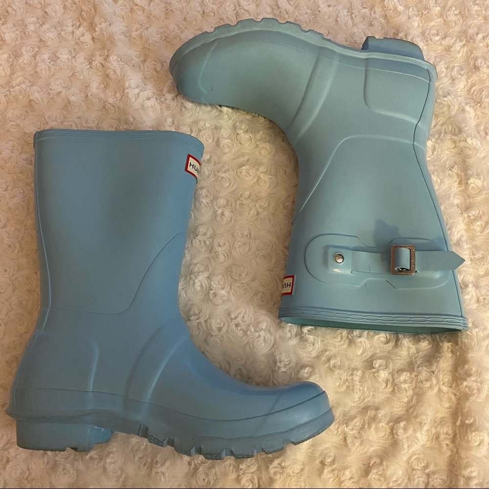 Baby blue hunter boots